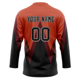 Custom Team Design Orange & Black Colors Design Sports Hockey Jersey HK00CB071001