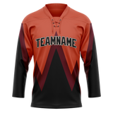 Custom Team Design Orange & Black Colors Design Sports Hockey Jersey HK00CB071001