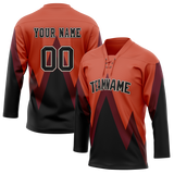 Custom Team Design Orange & Black Colors Design Sports Hockey Jersey