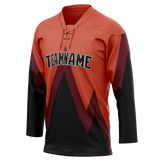 Custom Team Design Orange & Black Colors Design Sports Hockey Jersey HK00CB071001