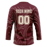 Custom Team Design Maroon & Cream Colors Design Sports Hockey Jersey HK00CB080805