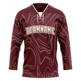 Custom Team Design Maroon & Cream Colors Design Sports Hockey Jersey HK00CB080805