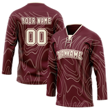 Custom Team Design Maroon & Cream Colors Design Sports Hockey Jersey HK00AC080805