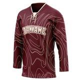 Custom Team Design Maroon & Cream Colors Design Sports Hockey Jersey HK00CB080805