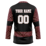 Custom Team Design Black & Maroon Colors Design Sports Hockey Jersey HK00AC090108