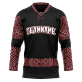 Custom Team Design Black & Maroon Colors Design Sports Hockey Jersey HK00AC090108