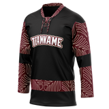 Custom Team Design Black & Maroon Colors Design Sports Hockey Jersey HK00AC090108