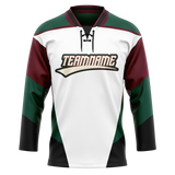 Custom Team Design White & Kelly Green Colors Design Sports Hockey Jersey HK00AC100215