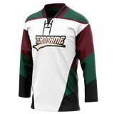 Custom Team Design White & Kelly Green Colors Design Sports Hockey Jersey HK00AC100215