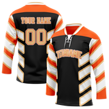 Custom Team Design Black & Orange Colors Design Sports Hockey Jersey