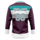 Custom Team Design Maroon & White Colors Design Sports Hockey Jersey HK00EO030802