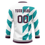 Custom Team Design White & Teal Colors Design Sports Hockey Jersey HK00AD040217