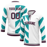 Custom Team Design White & Teal Colors Design Sports Hockey Jersey HK00AD040217