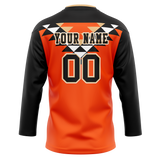 Custom Team Design Orange & Black Colors Design Sports Hockey Jersey HK00EO051001