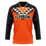 Custom Team Design Orange & Black Colors Design Sports Hockey Jersey HK00AD051001
