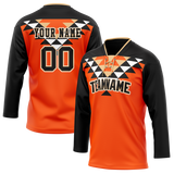 Custom Team Design Orange & Black Colors Design Sports Hockey Jersey