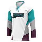 Custom Team Design White & Teal Colors Design Sports Hockey Jersey HK00AD080217