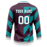 Custom Team Design Purple & Teal Colors Design Sports Hockey Jersey HK00AD092317