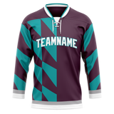 Custom Team Design Purple & Teal Colors Design Sports Hockey Jersey HK00AD092317