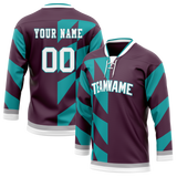 Custom Team Design Purple & Teal Colors Design Sports Hockey Jersey HK00AD092317