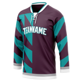 Custom Team Design Purple & Teal Colors Design Sports Hockey Jersey HK00AD092317