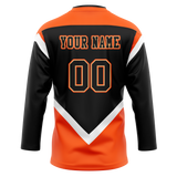 Custom Team Design Black & Orange Colors Design Sports Hockey Jersey HK00AD100110