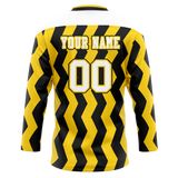 Custom Team Design Yellow & Black Colors Design Sports Hockey Jersey HK00BB011201