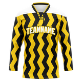 Custom Team Design Yellow & Black Colors Design Sports Hockey Jersey HK00BB011201