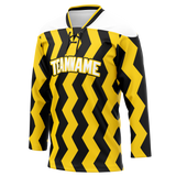 Custom Team Design Yellow & Black Colors Design Sports Hockey Jersey HK00BB011201