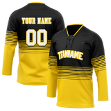 Custom Team Design Black & Yellow Colors Design Sports Hockey Jersey