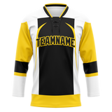 Custom Team Design Black & Yellow Colors Design Sports Hockey Jersey HK00BB030112