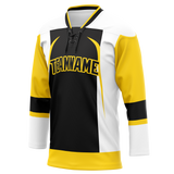 Custom Team Design Black & Yellow Colors Design Sports Hockey Jersey HK00BB030112