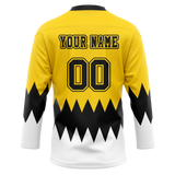 Custom Team Design Yellow & Black Colors Design Sports Hockey Jersey HK00BB041201