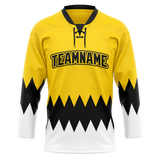 Custom Team Design Yellow & Black Colors Design Sports Hockey Jersey HK00BB041201