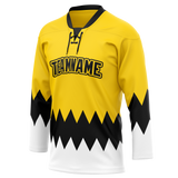 Custom Team Design Yellow & Black Colors Design Sports Hockey Jersey HK00BB041201