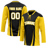 Custom Team Design Black & Yellow Colors Design Sports Hockey Jersey HK00BB050112