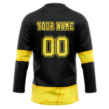 Custom Team Design Black & Yellow Colors Design Sports Hockey Jersey HK00BB060112