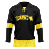 Custom Team Design Black & Yellow Colors Design Sports Hockey Jersey HK00BB060112