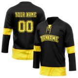 Custom Team Design Black & Yellow Colors Design Sports Hockey Jersey