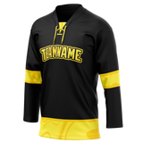 Custom Team Design Black & Yellow Colors Design Sports Hockey Jersey HK00BB060112