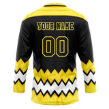 Custom Team Design Black & Yellow Colors Design Sports Hockey Jersey HK00BB070112