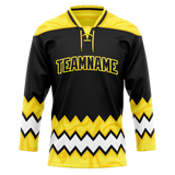 Custom Team Design Black & Yellow Colors Design Sports Hockey Jersey HK00BB070112