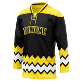 Custom Team Design Black & Yellow Colors Design Sports Hockey Jersey HK00BB070112