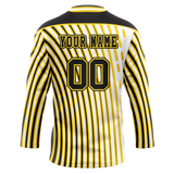 Custom Team Design White & Yellow Colors Design Sports Hockey Jersey HK00PP080212