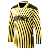 Custom Team Design White & Yellow Colors Design Sports Hockey Jersey HK00PP080212