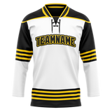 Custom Team Design White & Black Colors Design Sports Hockey Jersey HK00PP090201