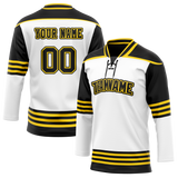 Custom Team Design White & Black Colors Design Sports Hockey Jersey HK00PP090201