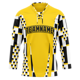 Custom Team Design Yellow & White Colors Design Sports Hockey Jersey HK00BB101202