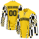 Custom Team Design Yellow & White Colors Design Sports Hockey Jersey HK00BB101202