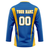 Custom Team Design Blue & Yellow Colors Design Sports Hockey Jersey HK00TML012012